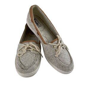 Keds Women's Size 8.5 Glimmer Salt Pepper Fashion Sneaker Boat Shoe Loafer